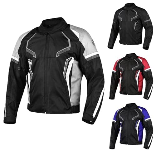 PANDA CYCLE GEAR Motorcycle Jacket for Men & Women Impact Armored Enduro Dual Sports All Season Protective Touring Motorsports Biker Jackets (US, Alpha, X-Large, Regular, Regular, GREY)