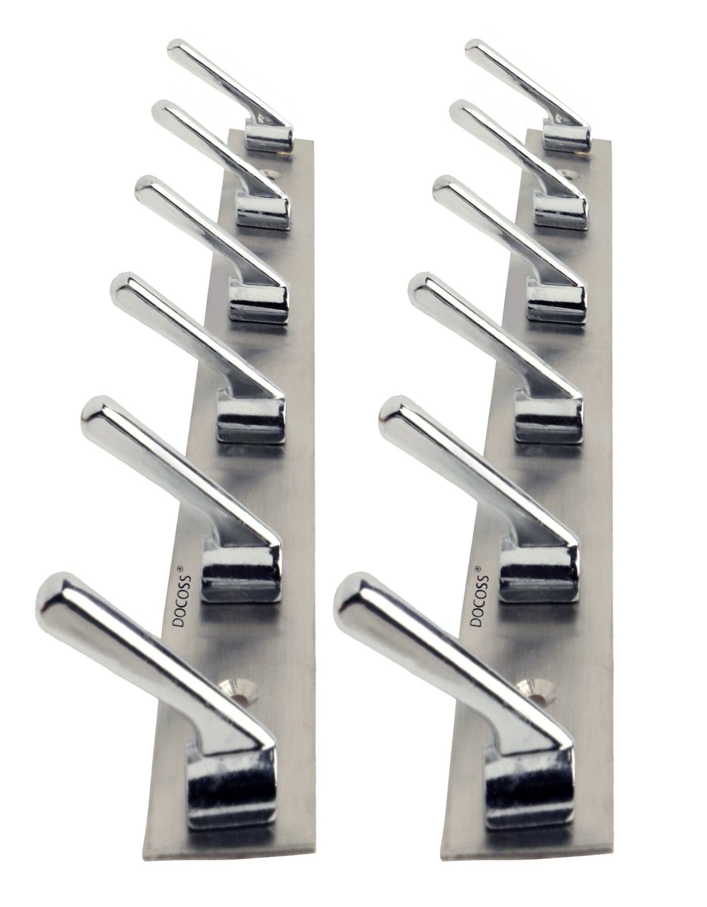 DOCOSS Stainless Steel Wall Hooks for Hanging Cloth and Towel Hangers for Wall Hook,Door Hangers,Hook Rail Pack of 2, Silver