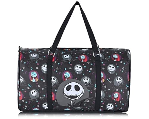 Disney Nightmare Before Christmas Duffle Bag Jack Skellington Sally 16 Travel Bag Overnight Weekender Bag with Shoulder Strap Ages 3