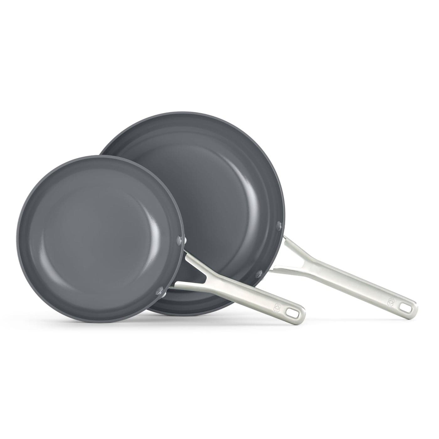 Calphalon Ceramic Nonstick 8 and 10 Frying Pan Set Silver Ash