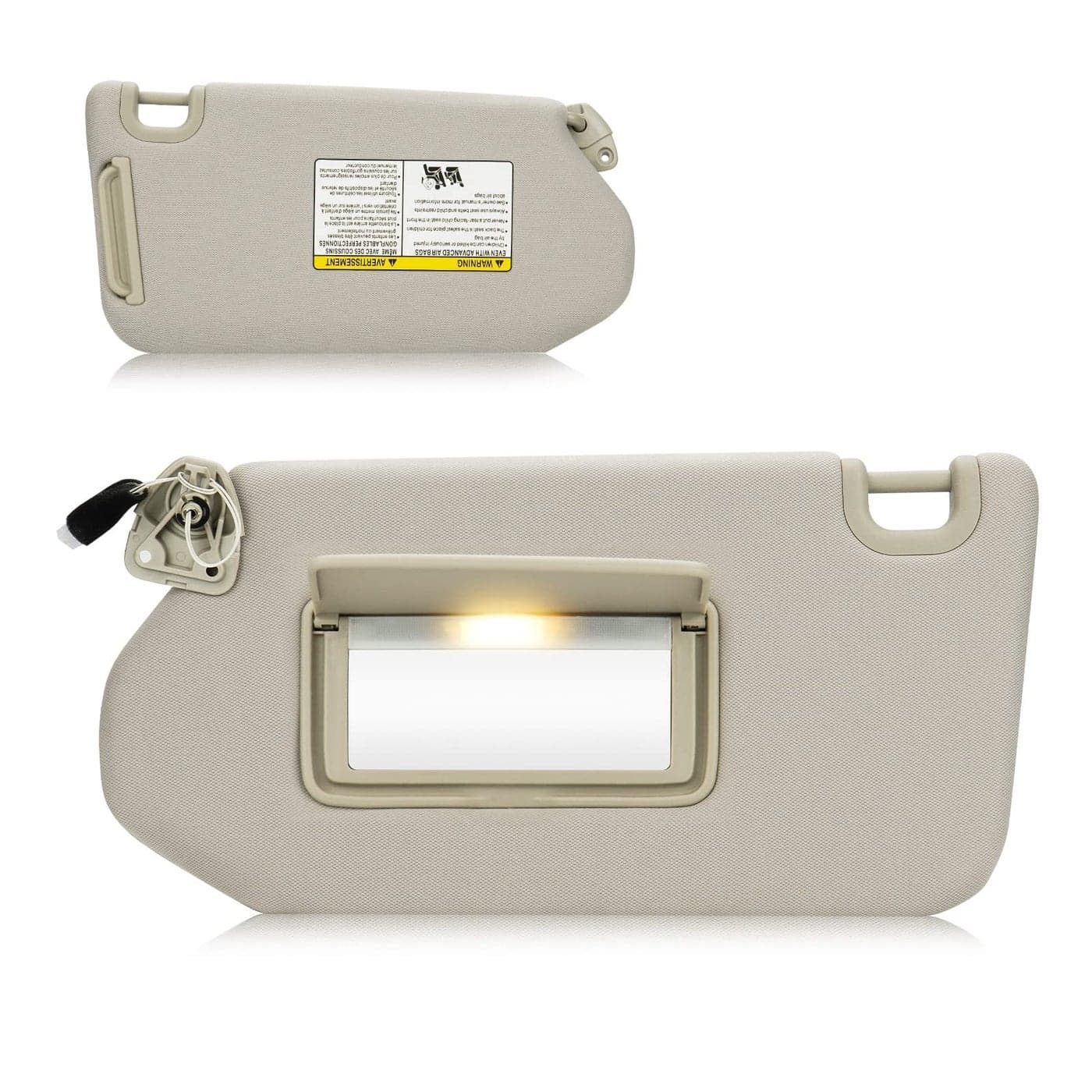 Sun Visor with Light for 20132018 Nissan Pathfinder 20142017 Infiniti QX60 2013 JX35 Left Driver Side Beige Sunvisor Replacement 964019PB0A