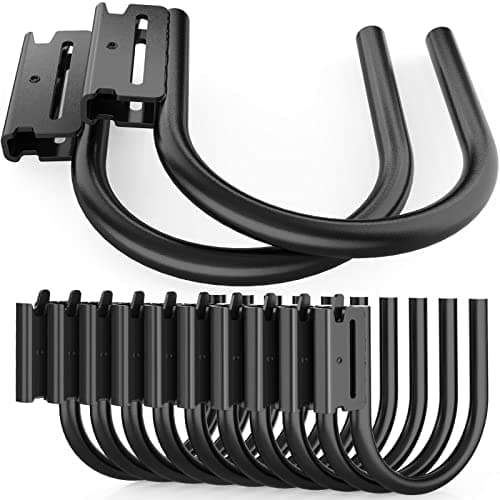 POROHOM 10PCS Heavy Duty E Track J Hooks,Large Steel 5" J Hook E Track Accessories for Enclosed Trailer,Workshop & Garage,Maximum Load 1400 Pounds(1/2" Diameter Solid Steel)