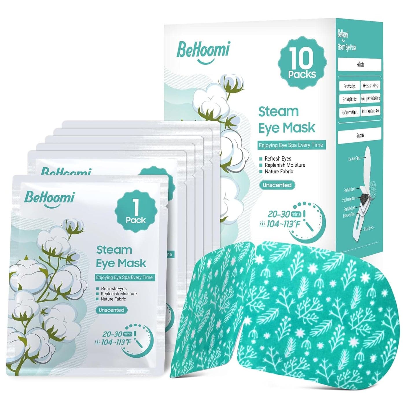 Steam Eye Mask 10 Packs Heated Eye Mask Self Heating Disposable SPA Warm Compress for Eyes Sleep Mask Soothing Moist Heat Eye Masks Travel Essentials Relaxation Gifts Unscented