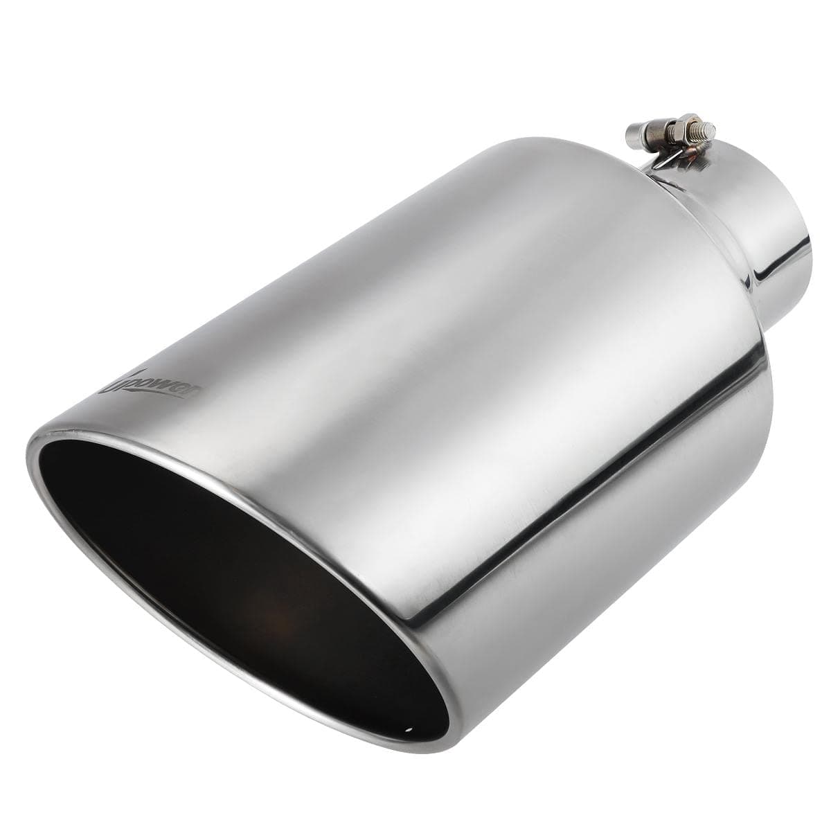 Upower 4 inch Inlet 8 inch Outlet Exhaust Tip Stainless Steel 4 to 8 Tail Pipe Tips 15 Long BoltOn 45 Degree Angle Cut Universal for Car Truck