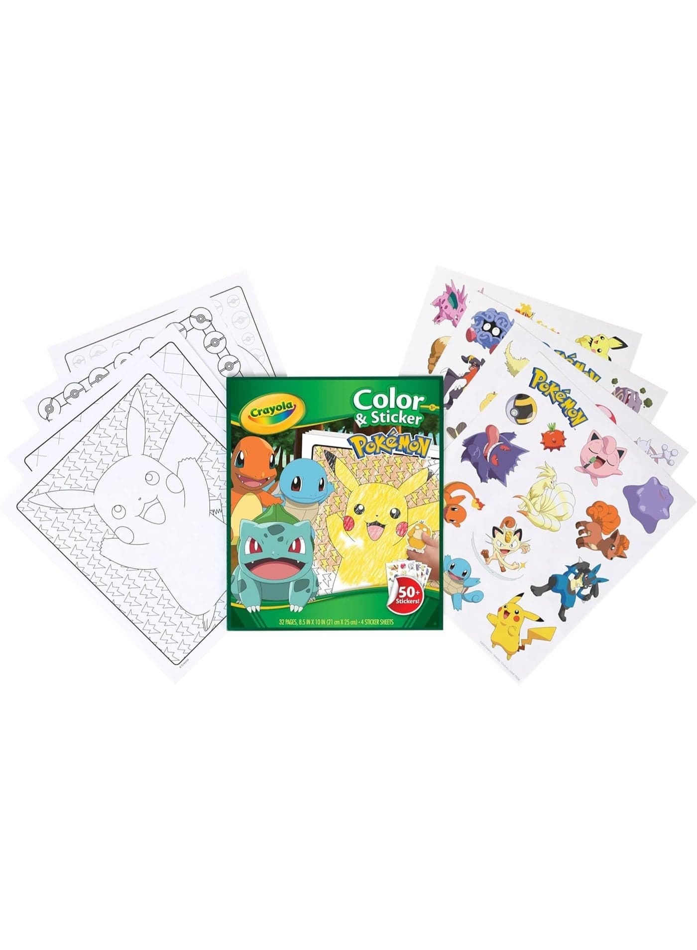 Crayola Pokémon Colouring Book with Stickers – 32 Fun Activity Pages & 4 Sticker Sheets | Kids Creative Colouring Set | Travel Activity Book for Boys & Girls Ages 3+