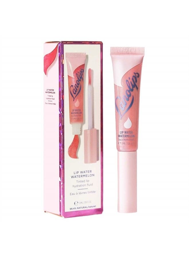 Lip Water Watermelon - Hydrating Tinted Lip Serum with Hyaluronic Acid for Hydrated & Plump Looking Lips (10ml / 0.34 fl oz)