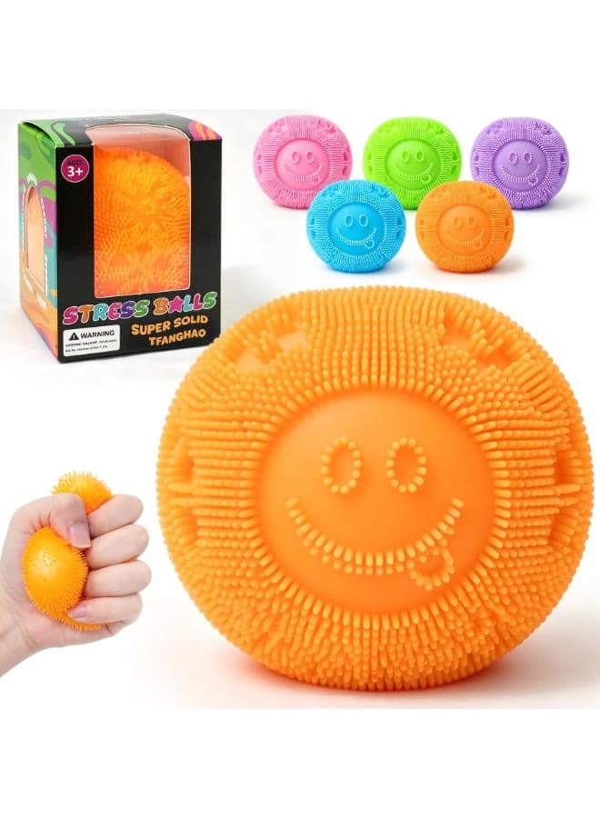 Fuzz Ball Squishy Stress Ball,Fuzzball Squishy,Soft Fidget Toy for Anxiety Relief, Sensory Squishy Ball Calming Tactile Grip for Soft Stress Relief Ball for Kids and Adults (Orange)