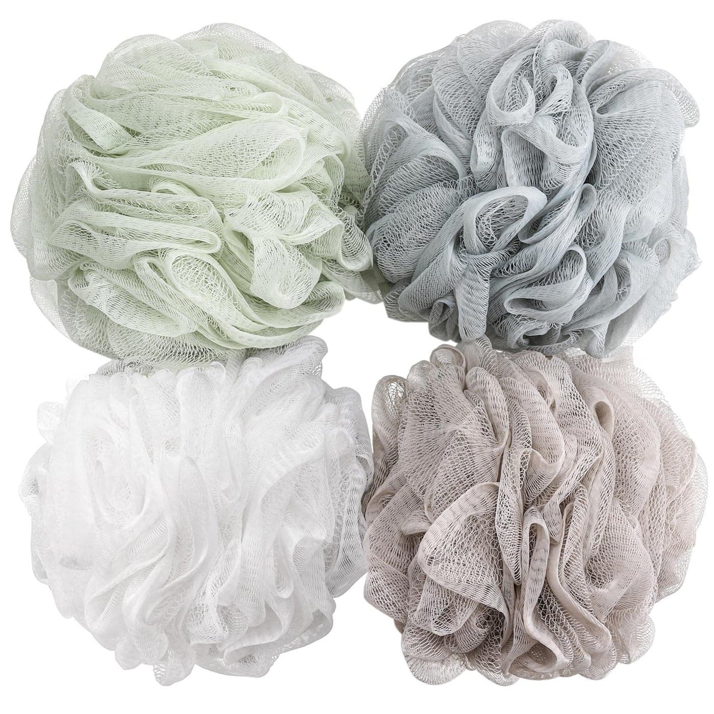 BTYMS Bath Sponge Shower Loofahs 60g Mesh Pouf Bath Scrunchies Body Wash Puff Shower Puff Pack of 4