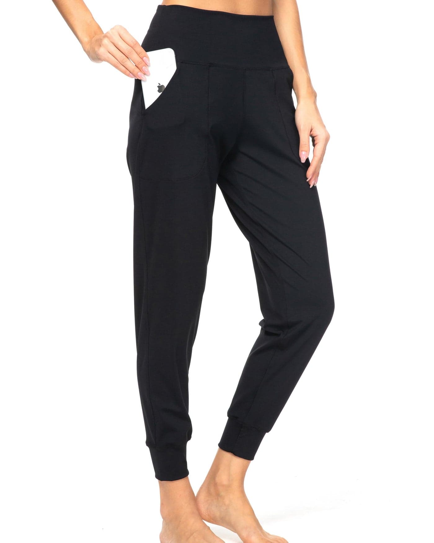 Kcutteyg Womens Joggers with Pockets High Waisted - Soft Lightweight Athletic Workout Pants for Running Gym Fitness Yoga and Casual (Black9, Large)