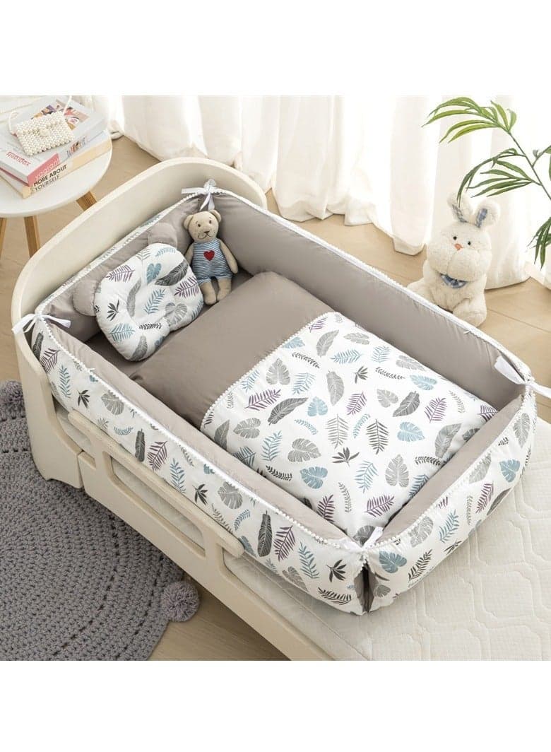4 Pack Portable Baby Nest, Adjustable Cozy Baby Lounger Nest, Reversible Baby Crib, Breathable Baby Sleeper, Sleeper in Bed with Baby Pillow, Baby Quilt