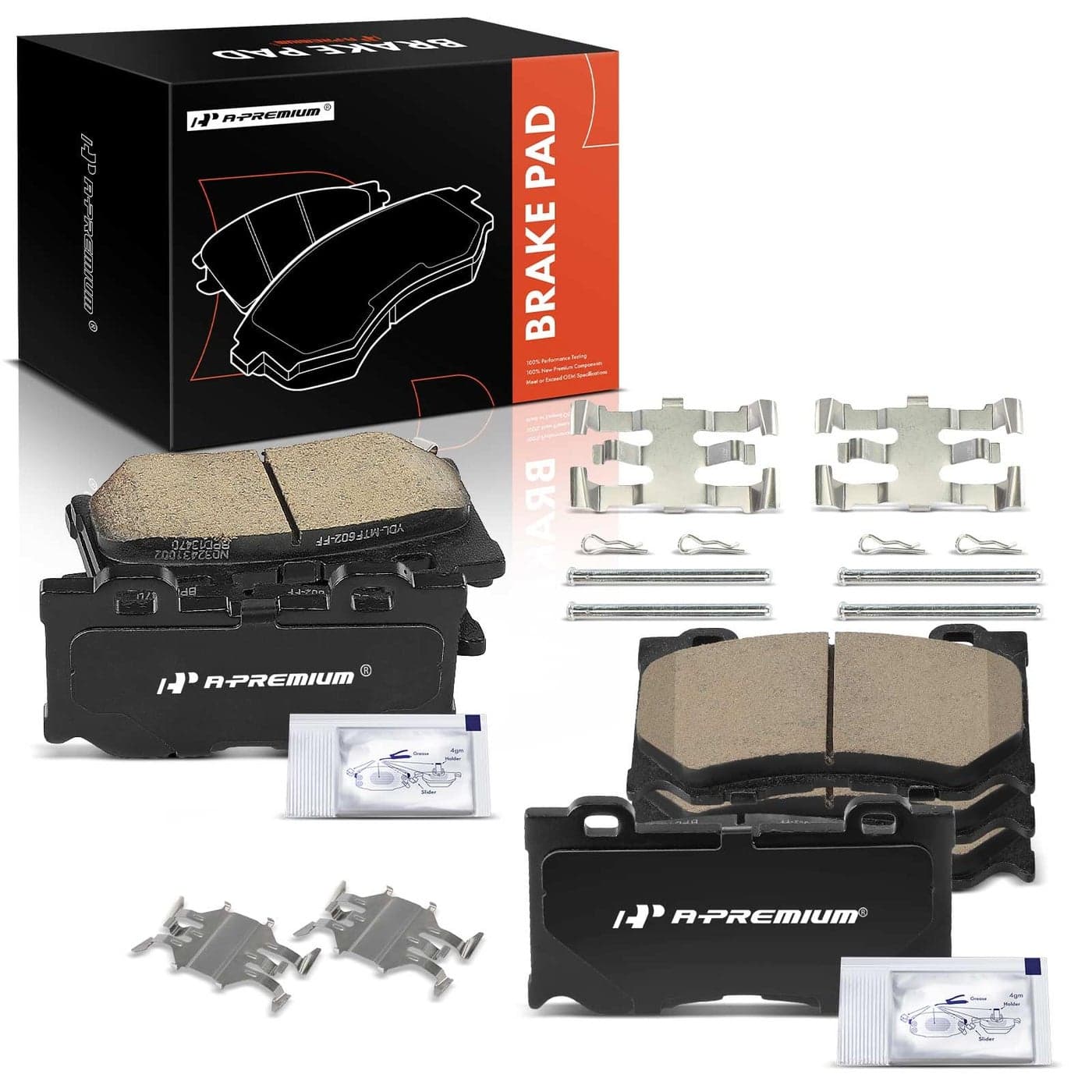 APremium Front and Rear Ceramic Disc Brake Pads Set Compatible with Infiniti and Nissan Models Q50Q70 20142019 Q60 20172019 QX70 2014 370Z 0919 Q70L 1519 G37 0813 FX50 M37 M56 8 Pcs