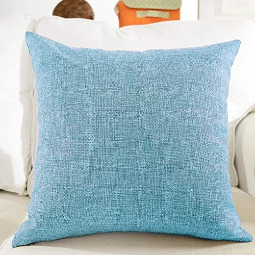Khooti Jute Cushion Cover | 26 x 26 Inches / 65 x 65 cm | Teal Green | Set of 3 | Throw Pillow Cover for Couches, Chairs, Sofas, Beds, Coffee Tables, Living Rooms, Bedrooms, Modern Boho Design -50 TC