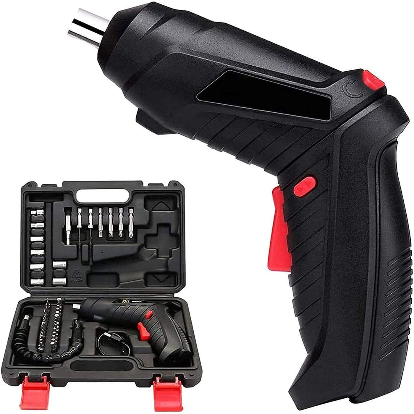 LOMESH MultiFunction Hard Plastic Cordless Drill Machine Tool Set Variable Speed Reversible Impact Drill screwdriver Kit with 47 Accessories Box for Home and Professional use Cordless Drill Set