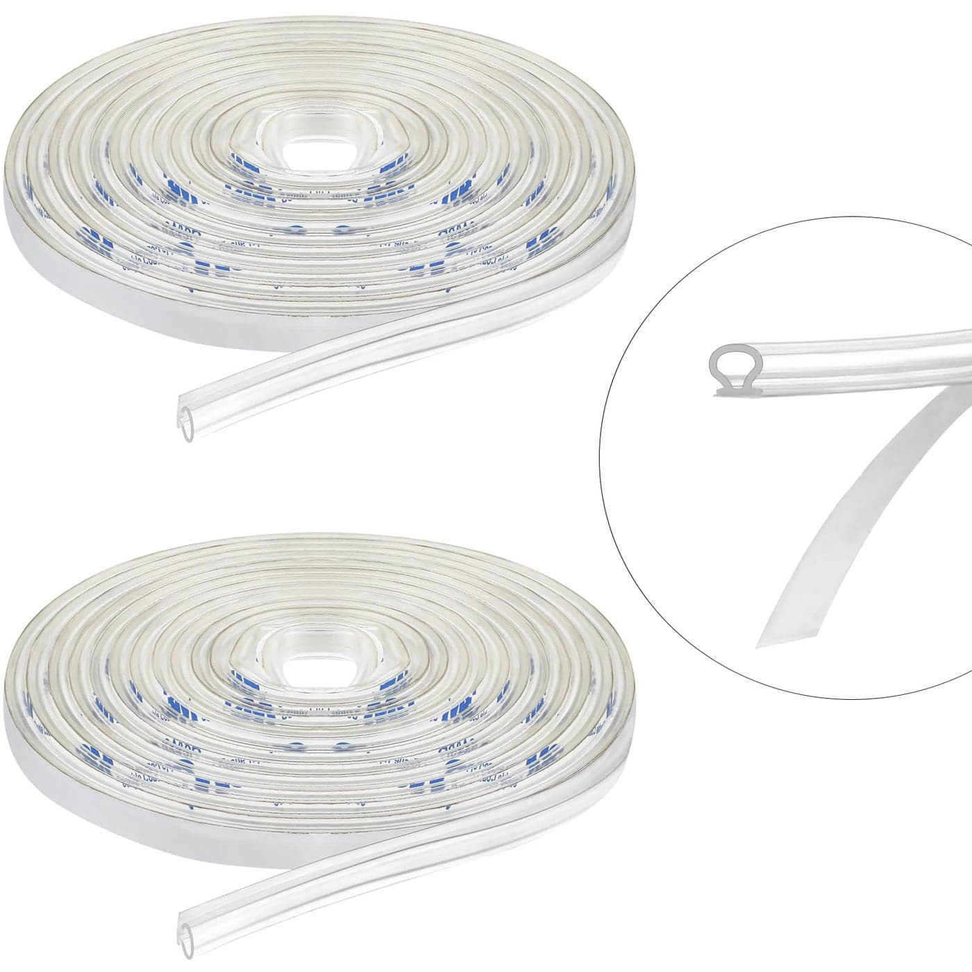 Tondiamo Shower Door Side Strip Seal Glass Translucent Shower Door Side Strip Seal Soft Clear PVC Frameless Glass Sweep to Stop Water532 x 984 Inches2 Rolls