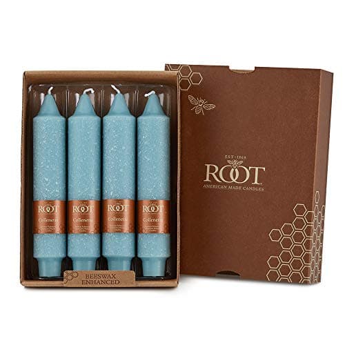 Root Candles Unscented Dinner Candles Premium Beeswax Blend Boxed Candle Set, 7-Inch, Sky, 4-Count