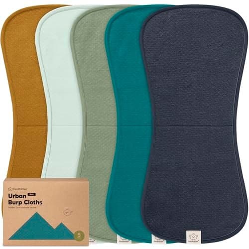 KeaBabies 5Pack Organic Burp Cloths Baby Girl Boy Extra Large Absorbent Baby Burp Cloths Soft Burping Cloths for Babies Newborn Burp Clothes Cotton Burp Rags Thick Burp Cloth EclipseQuin