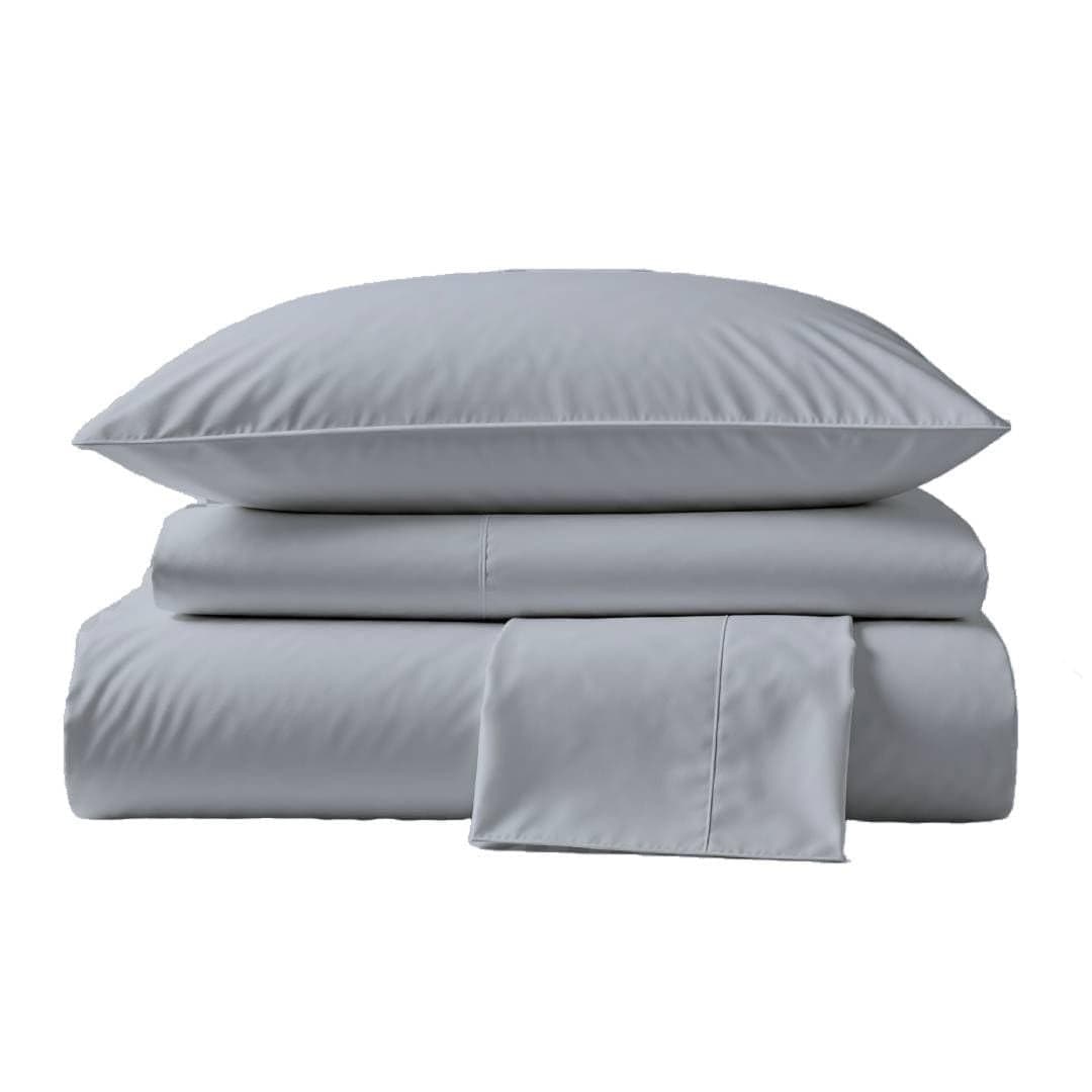 Peru Pima Bed Sheet Set Full Size 4 Pieces 100 Peruvian Pima Cotton Percale 285 Thread Count Cooling Breathable Soft HotelQuality Bedding Slate