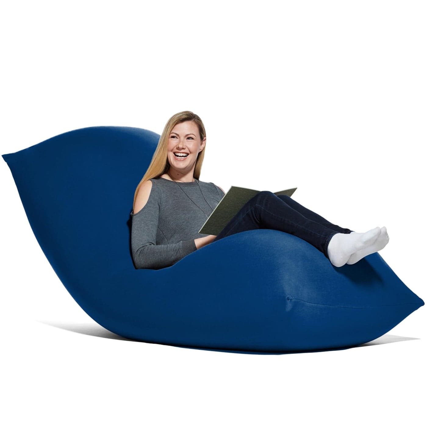 Yogibo Max 6Foot Beanbag Chair Bean Bag Couch with a Washable Outer Cover Customer Favorite Cozy Sofa for Gaming Reading and Relaxing Filled with Soft MicroBeads Blue