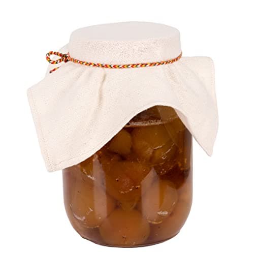 Hell Blues 12-Pack Linen Jar Cloth Covers with Rope and Rubber Bands ~ Reusable Unbleached Muslin Mason Kombucha Lids Breathable Cotton Jar Cover Fermentation Cloth For Jar, Bottle