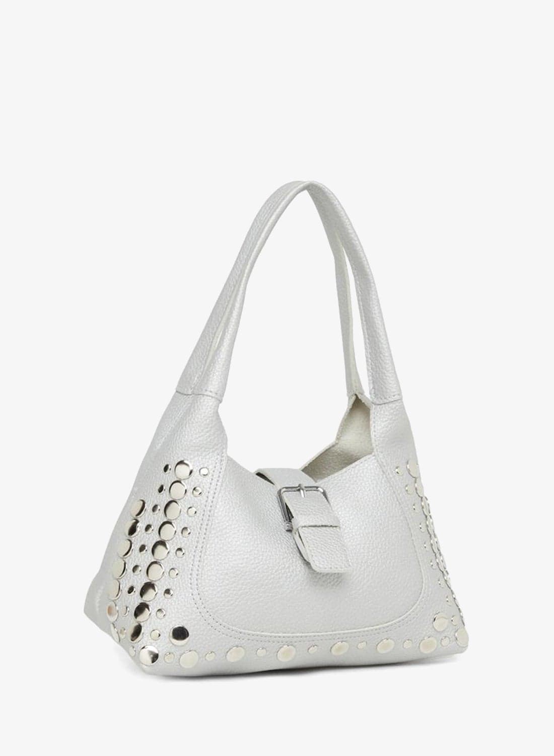 Styli Studded Shoulder Bag with Buckle Detail