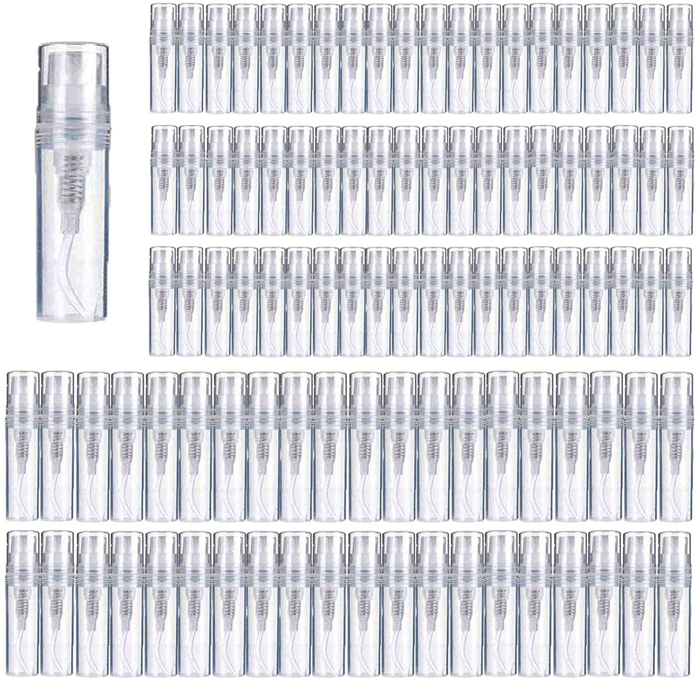 Mini Perfume Bottle 2ml 100pcs Small Refillable Spray Bottle Perfume Mouthwash Bottle for Cleaning Travel Essential Oils