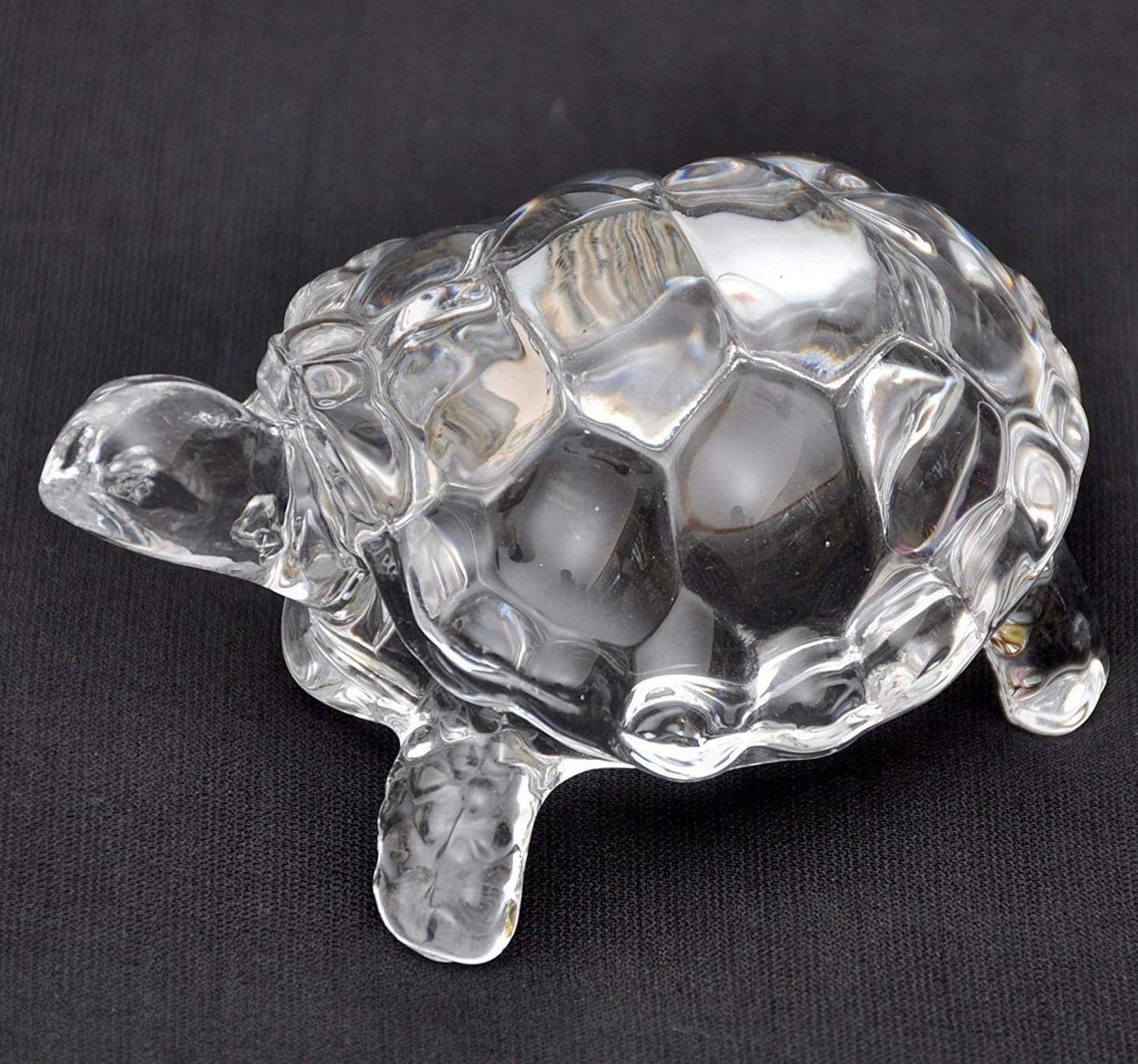 Petrichor Fengshui Vastu Original Clear Crystal Turtle for Peace Prosperity xtraLarge
