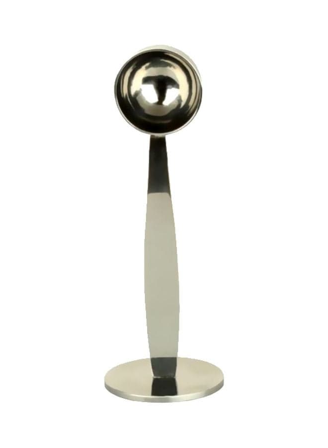 Standing Coffee Measure Tamper Spoon Silver 14x10.5x5cm