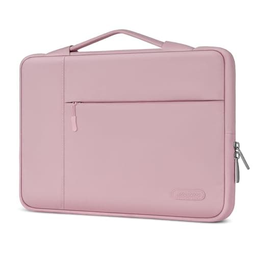MOSISO Laptop Case 15 inch Laptop Sleeve with Handle Compatible with MacBook Air 15 inch M5 A3448 M4 A3241 M3 A3114 M2 A2941 20262023 Dell XPS Polyester Multifunctional Computer Bag Pink