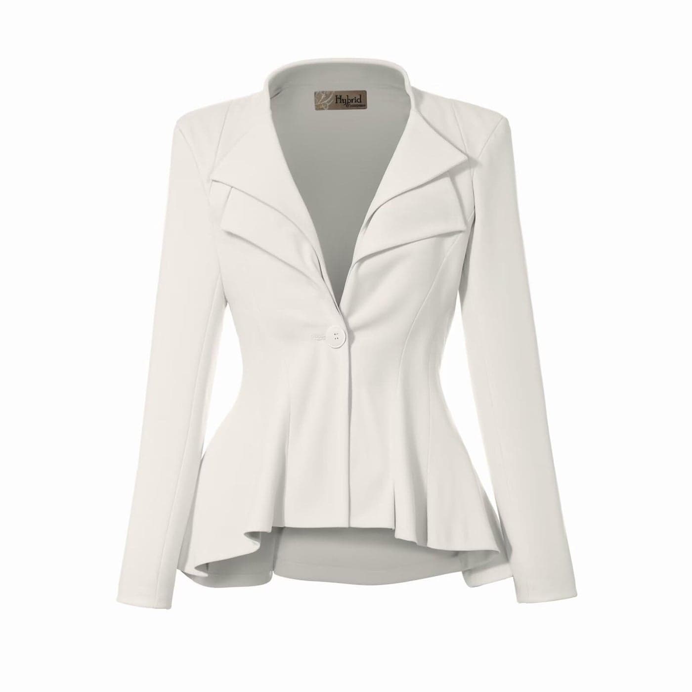 Hybrid Company Women Double Notch Lapel Office Blazer JK43864 1073T Ivory Large