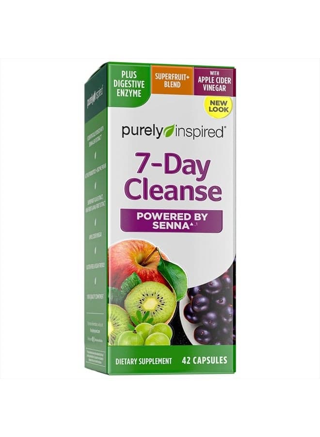 Detox Cleanse | Purely Inspired 7 Day Cleanse and Detox Pills | Acai Berry Cleanse | Whole Body Cleanse Detox for Women & Men | Body Detox with Senna Leaf & Digestive Enzymes | 42 Acai Berry Capsules