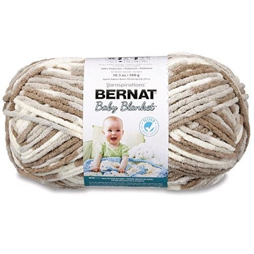Bernat Baby Blanket Yarn, 10.5 oz, Super Bulky 6 Gauge - Sandcastles - Single Ball Machine Wash & Dry