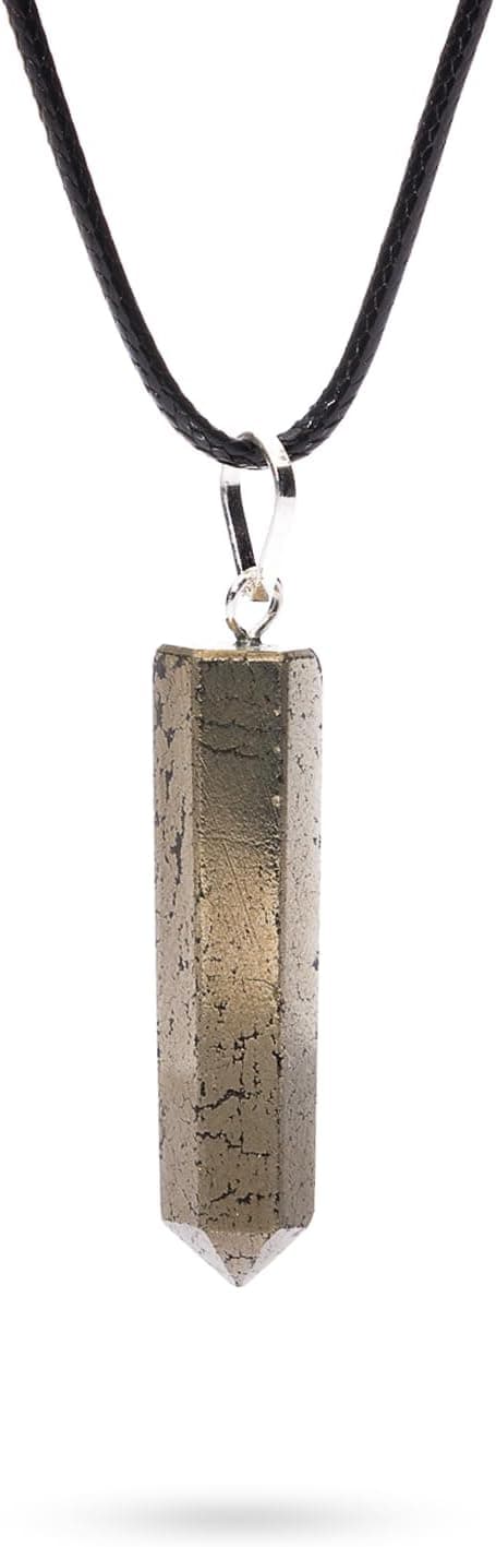 Ayana Crystals Handcrafted Pyrite Pendant Necklace - Ethically Sourced Raw Pyrite Crystal for Spiritual and Emotional Healing, Chakra Balancing, Zodiac Leo Birthstone