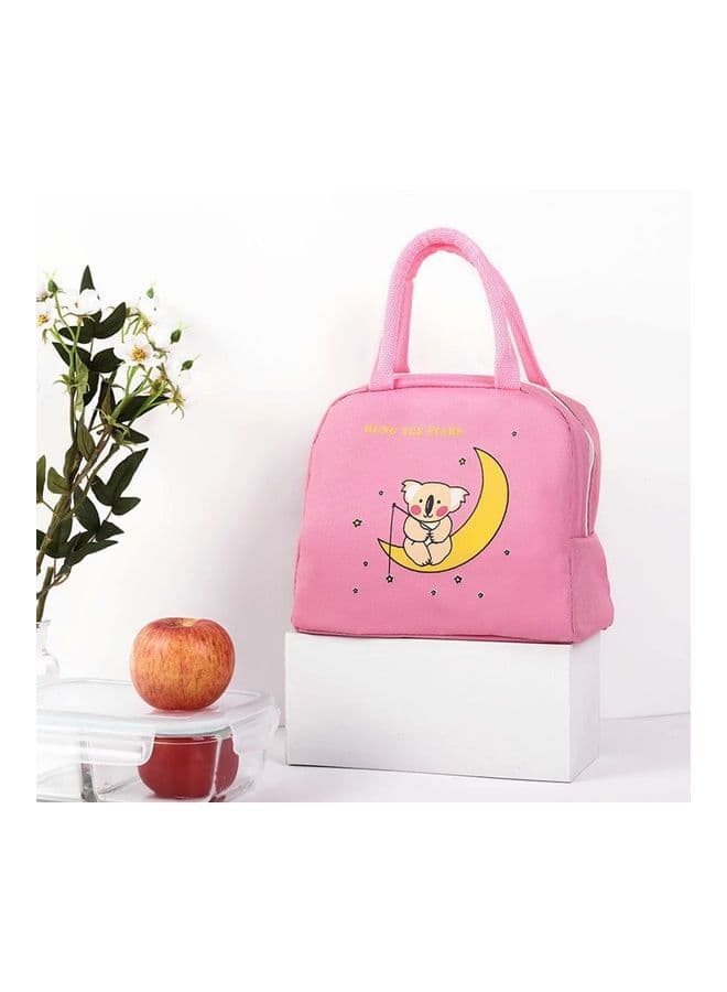 Moon Koala Pattern Insulated Lunch Bag Pink 20.5x18x15cm