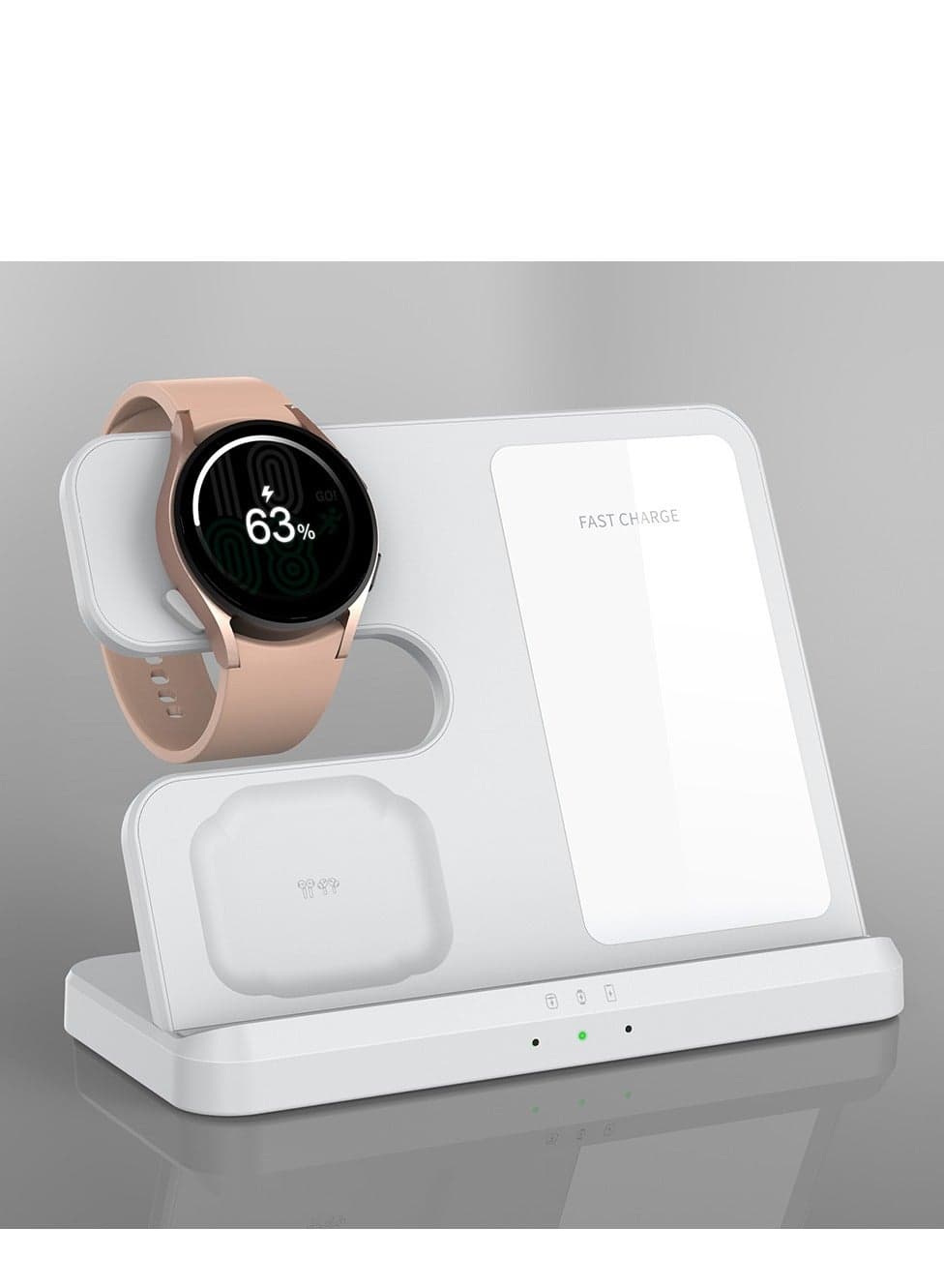 Wireless Charging Station for Samsung 3 in 1 Wireless Charger for Galaxy Watch 4 3Active 2 1 Compatible with Samsung S22 Ultra S21 S20 Note20 Z Flip 4 3 Z Fold Galaxy Buds, White