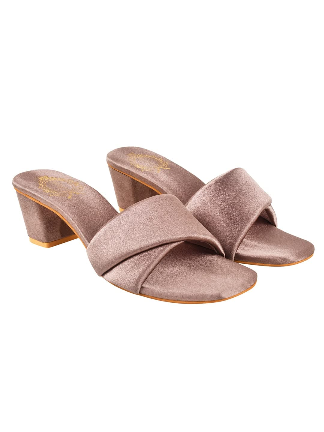 Shoetopia Stylish Solid Mauve Block Heels for Women & Girls /UK4