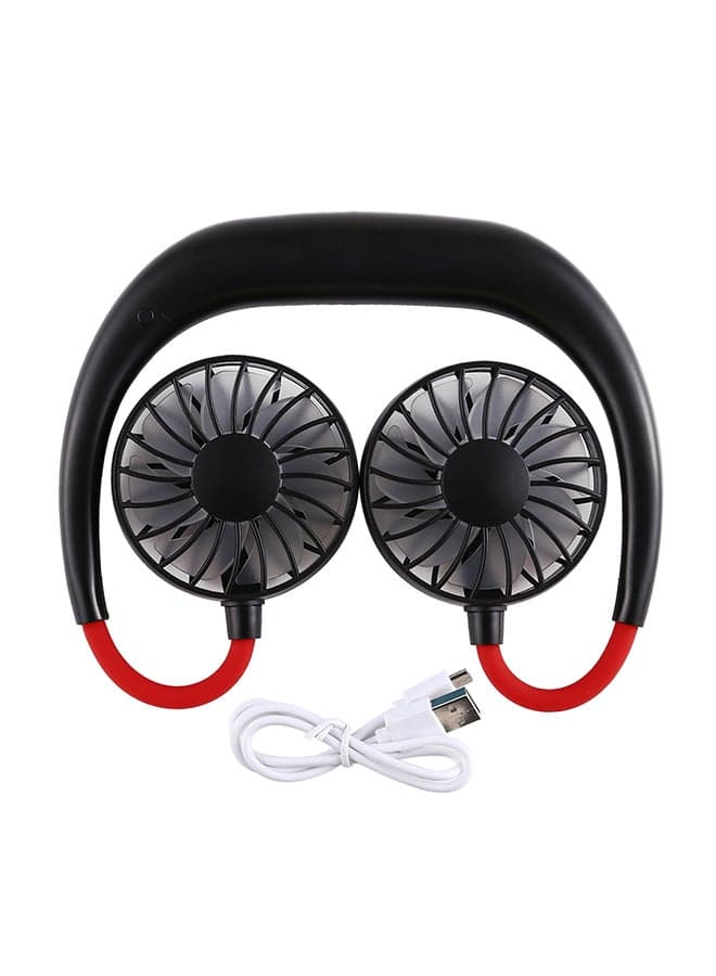 Portable Neck Fan,Rechargeable USB Hands-Free Mini Face Cooling Personal Double Headed Small Fan for Traveling, Sports, Office, Reading