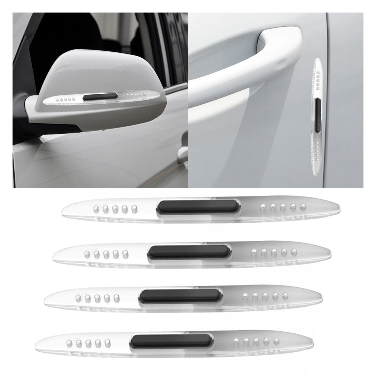 4PCS Car Door Edge Guards Car Side Door Protector Rearview AntiCollision Bumper Trim Guard Sticker Auto Body Self Adhesive AntiScratch Strips for SUV Pickup Truck Transparent