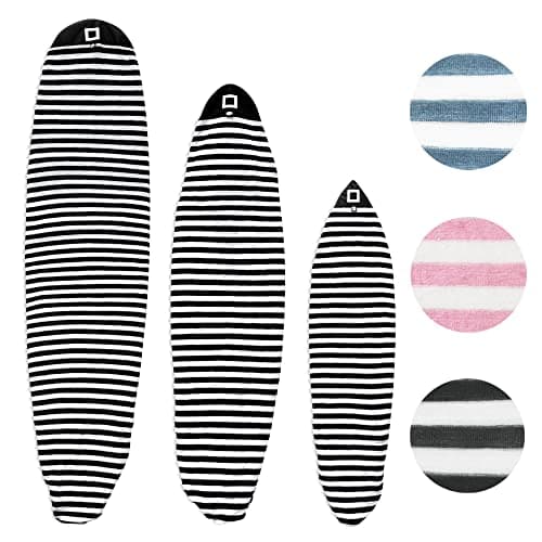 PAMGEA Surf Squared 7'6" Hybrid Surfboard Sock Cover – Lightweight Stretch SUP & Paddleboard Bag, Protective Sleeve for Shortboard, Longboard, Hybrid, Wakesurf – Surfing Accessory, Black