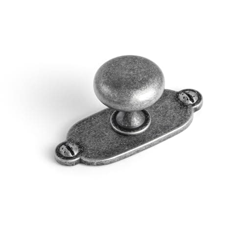 GooKi Weathered Nickel Zinc Alloy Cabinet Knob with Backplate Single Hole Center Cabinet Pull Hardware for Bedroom Kitchen 12 Pack8611G013