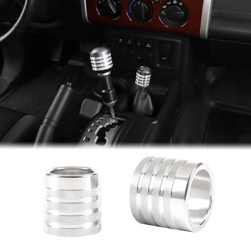 Aunginsy Aluminum Shifter Gear Hand Brake Cover Compatible with Toyota FJ Cruiser 20072021 Car Center Console Gear Head Protection Cover Car Automatic Gear Shift Knob Cover Interior Accessories