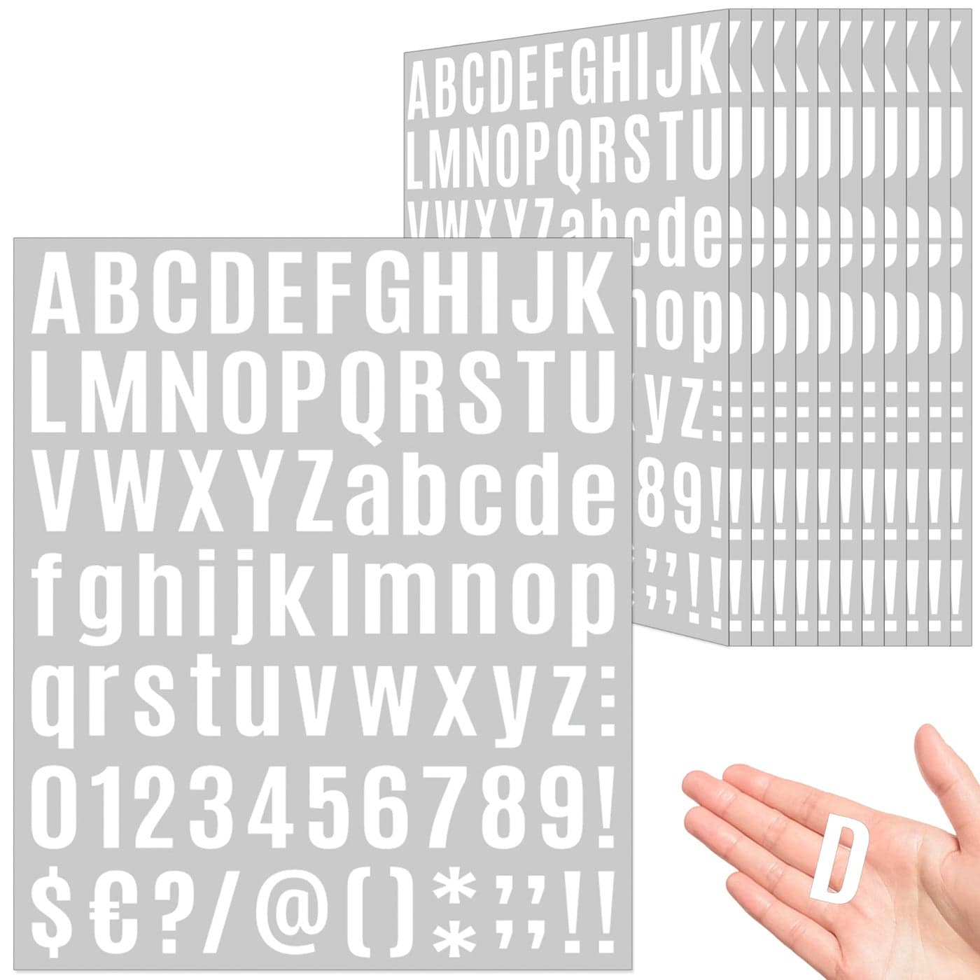 980 Pcs 12 Sheets Letter Stickers Small 1 Inch Number Stickers SelfAdhesive Waterproof Alphabet White 1 Vinyl Letter Stickers for Mailbox Bulletin Board Wall Decor Scrapbook White