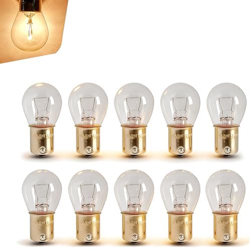 Fiknonk 10 PCS 1156 Turn Signal Bulb 1141 S25 BA15S Brake Light Bulbs Replacement for Marker Tail Running Parking Backup Lights 12V P21W Single Contact Halogen Universal for Most Cars Clear