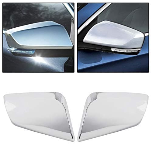 ECOTRIC Pair Mirror Covers Compatible With 2014-2020 Chevy Impala Overlays Trims Shells Chrome 2PCS