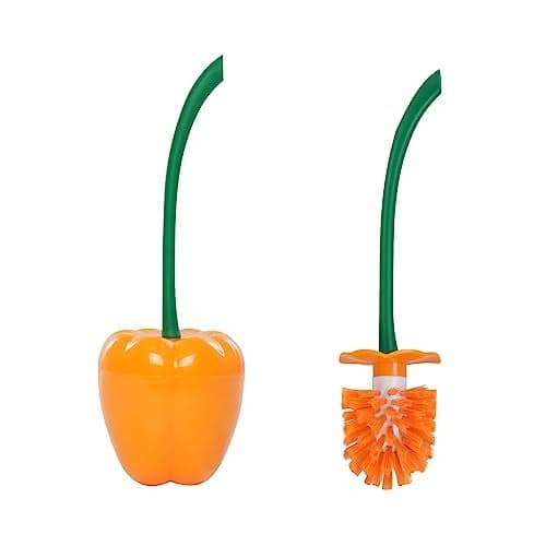 Dora Bridal Toilet Brush, Toilet Brush and Holder Set - Toilet Bowl Cleaners Brush and Holder - Reusable Toilet Bowl Brush with Long Handle Red Toilet Scrubber Brush, Safe for Non-Stick Surface
