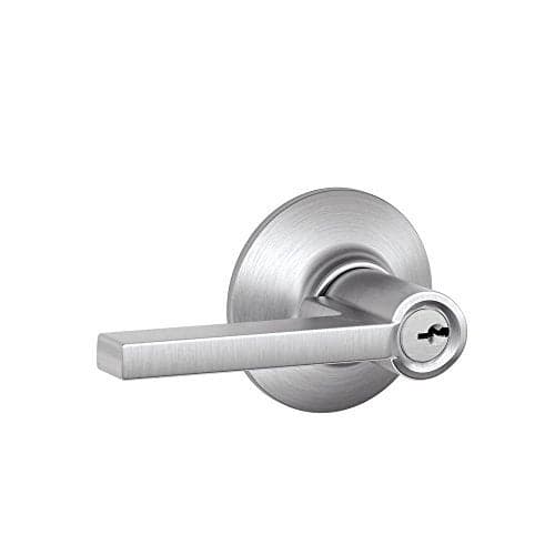 SCHLAGE F51A LAT 626 Latitude Lever Keyed Entry Lock, Satin Chrome 2.7 x 5.2 x 2.8