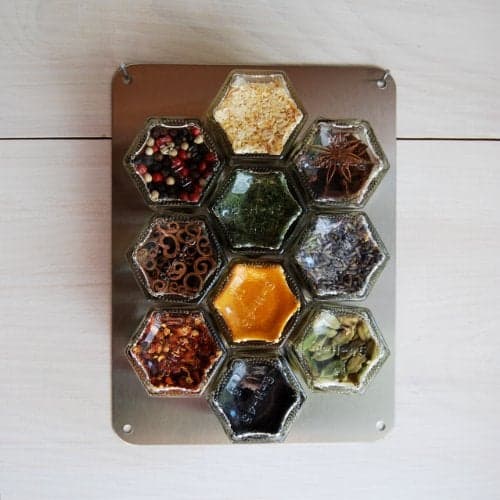 Gneiss Spice Stainless Finish Wall Plate Base for Magnetic Spice Jars, Small 6x8 Inches (Jars Not Included)