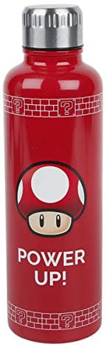 Paladone Super Mario Power Up Water Bottle - Spill & Leak Proof Lid Design - 500 ml