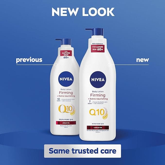NIVEA Firming Body Lotion Q10 Argan Oil 400 ml Nourishing Firming Cream with Q10 and Argan Oil NIVEA Moisturising Cream for Firm Skin Pack of 2