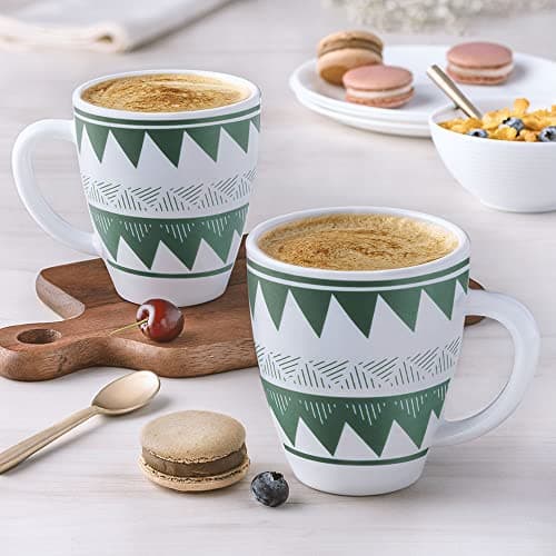 Larah by BOROSIL Mug Set - 390 ml (Set of 2), Tri Wave
