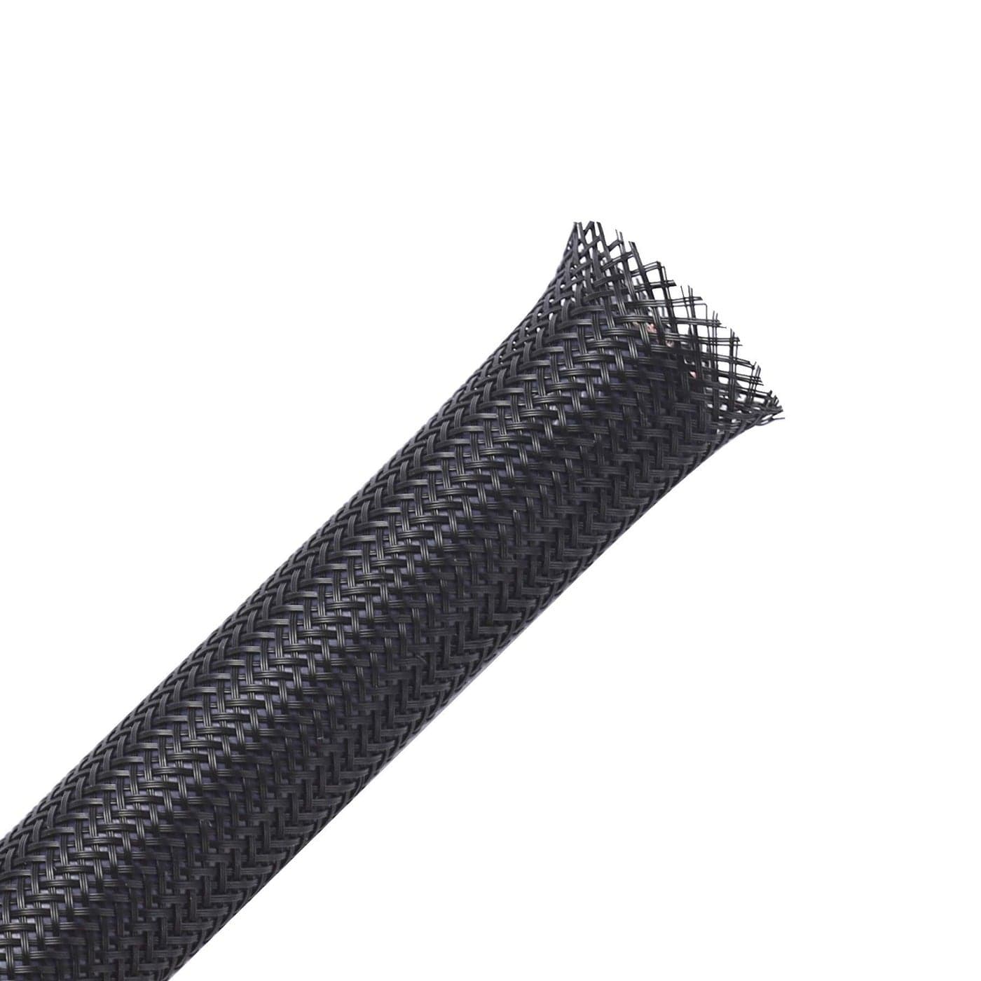 50ft - 1/4 inch & 1/2 inch PET Expandable Braided Sleeving – Black – Alex Tech Braided Cable Sleeve